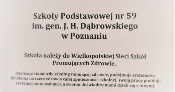 Certyfikat Szkoły Promującej Zdrowie