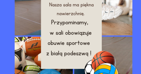 Informacja dotycząca obuwia na salę gimnastyczną